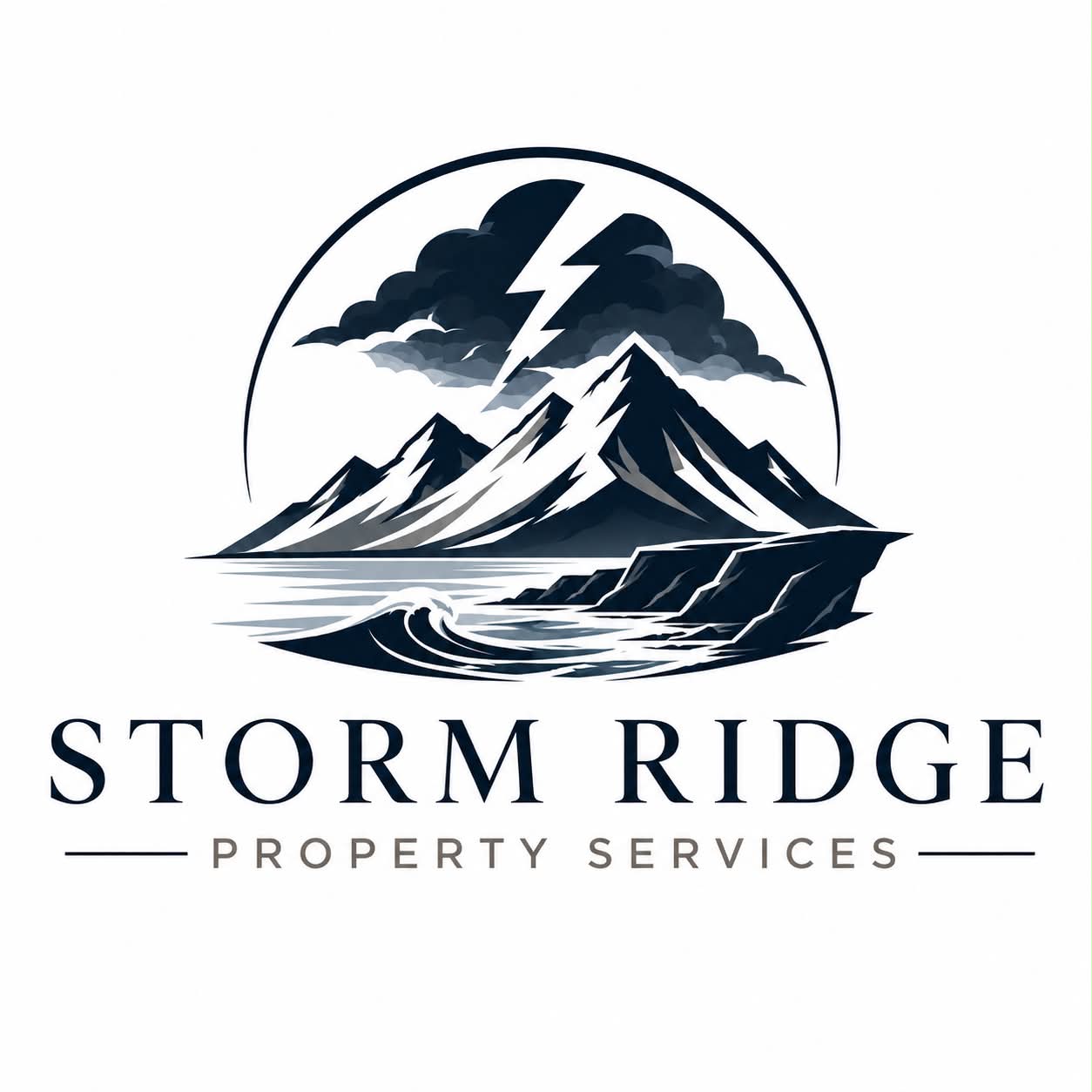 Storm Ridge mountain and coastline brand mark